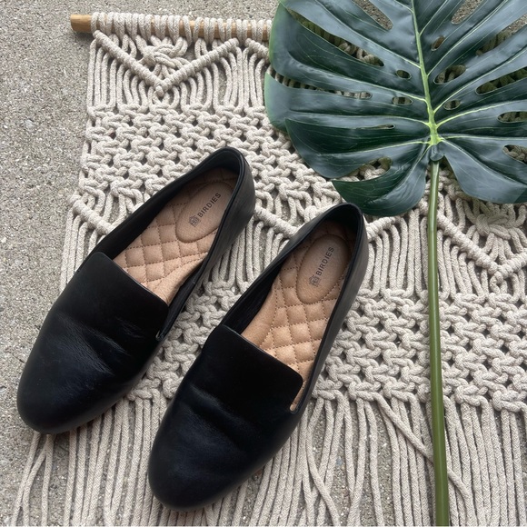 Birdies Black Leather Loafers The Starling Size 7.5 - Picture 1 of 9